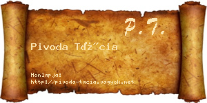 Pivoda Tácia névjegykártya